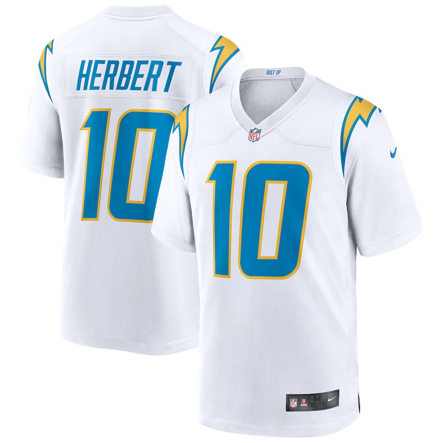 Men Los Angeles Chargers #10 Justin Herbert Nike White Game NFL Jersey